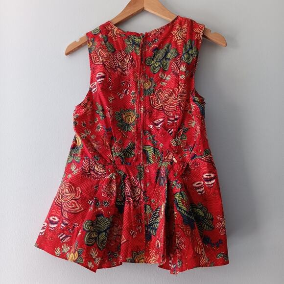 Ulla Johnson Sydney Structured Sleeveless Top Red 6 - Picture 3 of 9